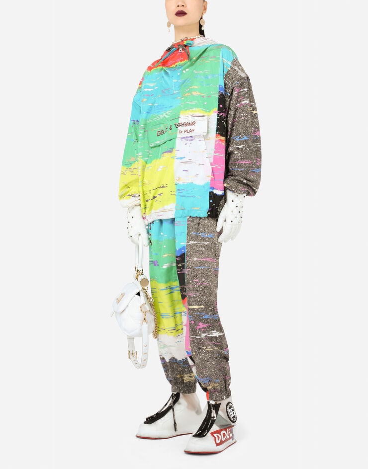 Nylon joggers with multi-colored glitch print - 6