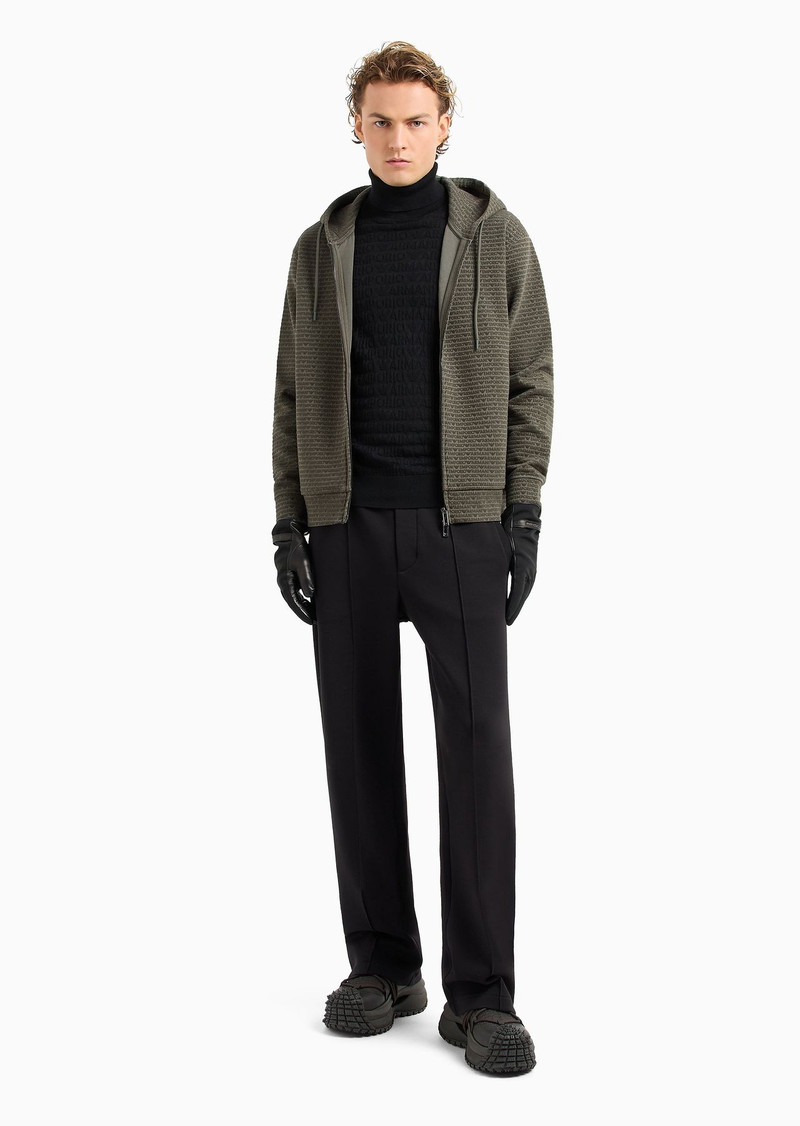EMPORIO ARMANI Double-jersey trousers with crease and stretch ankle cuffs outlook