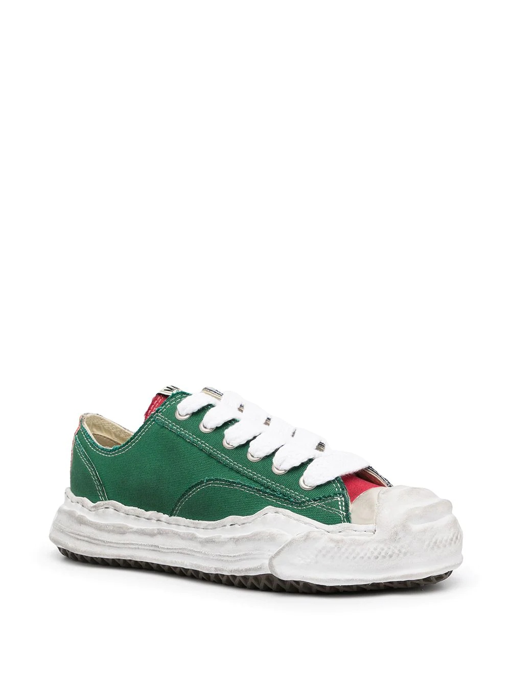 colour-block low-top sneakers - 2