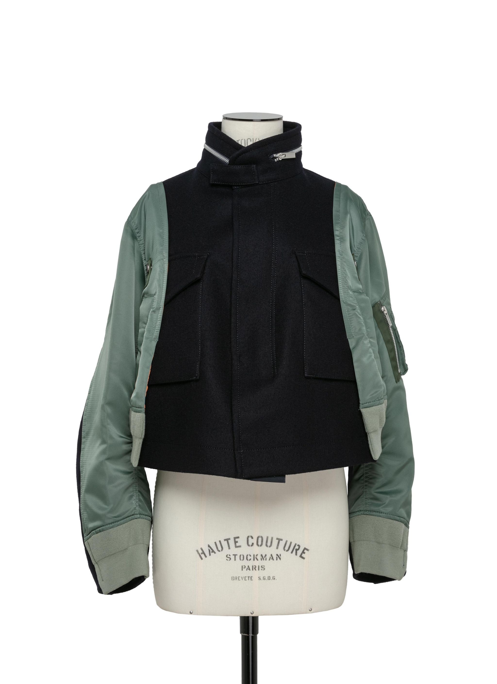 Wool Melton x Nylon Twill Jacket - 1