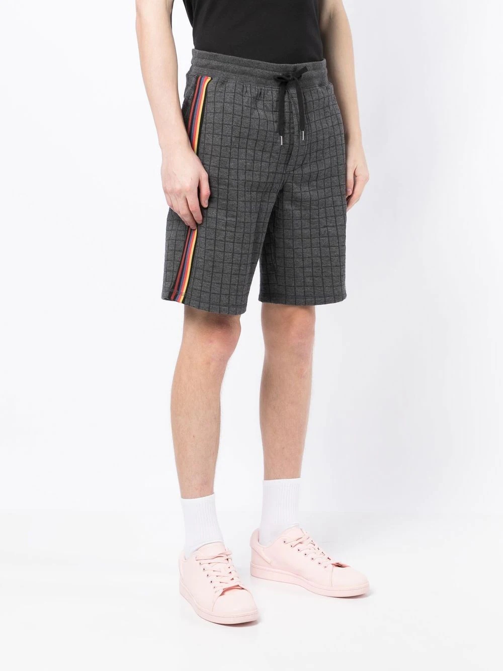 stripe-detail track shorts - 3