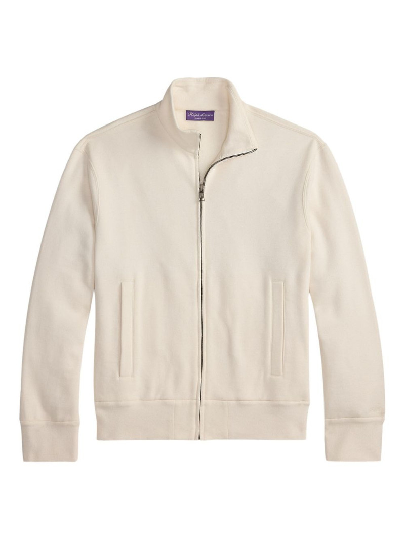 mock-neck zip-front cardigan 1
