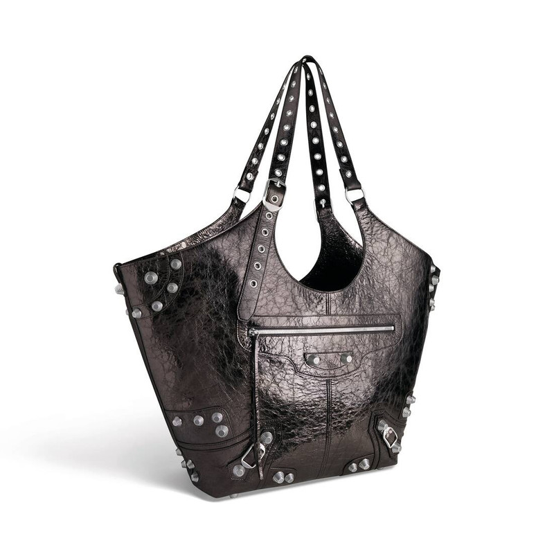 Women's Le Cagole Large Carry All Bag Metallized  in Grey 5