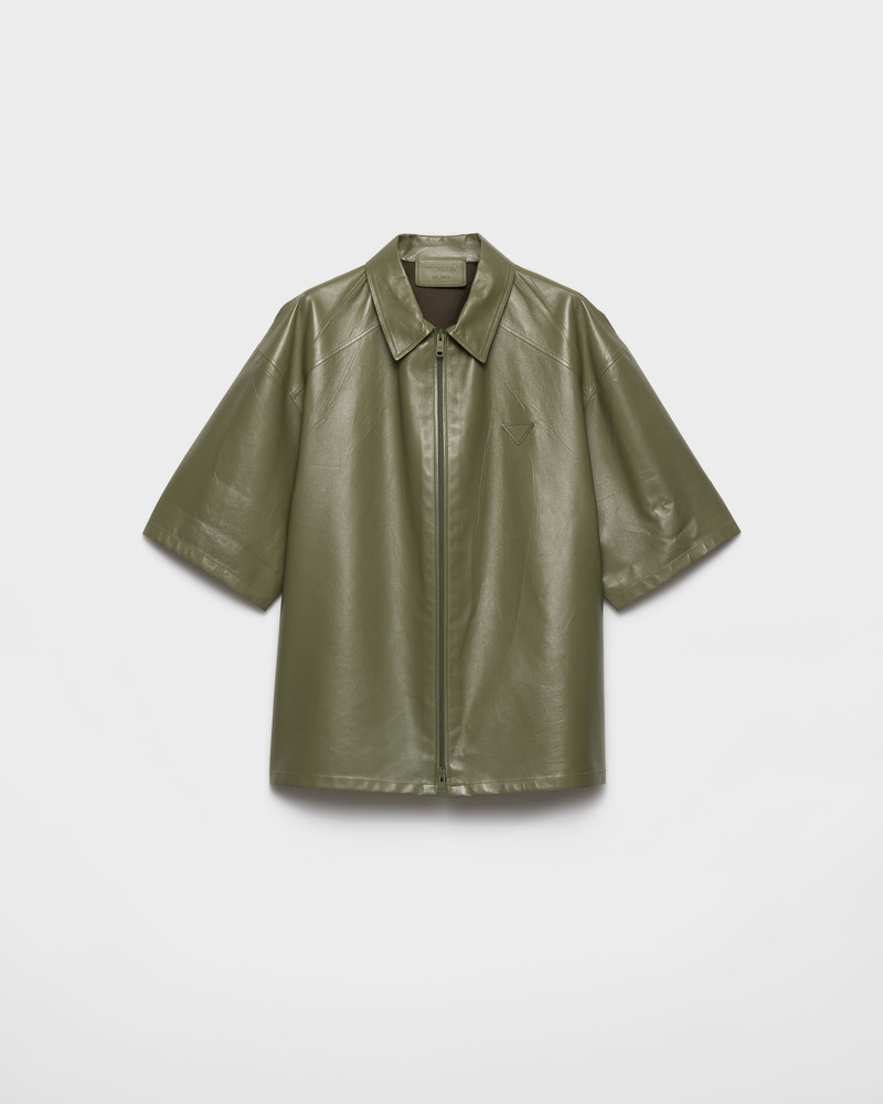 Nappa leather zipper shirt 1