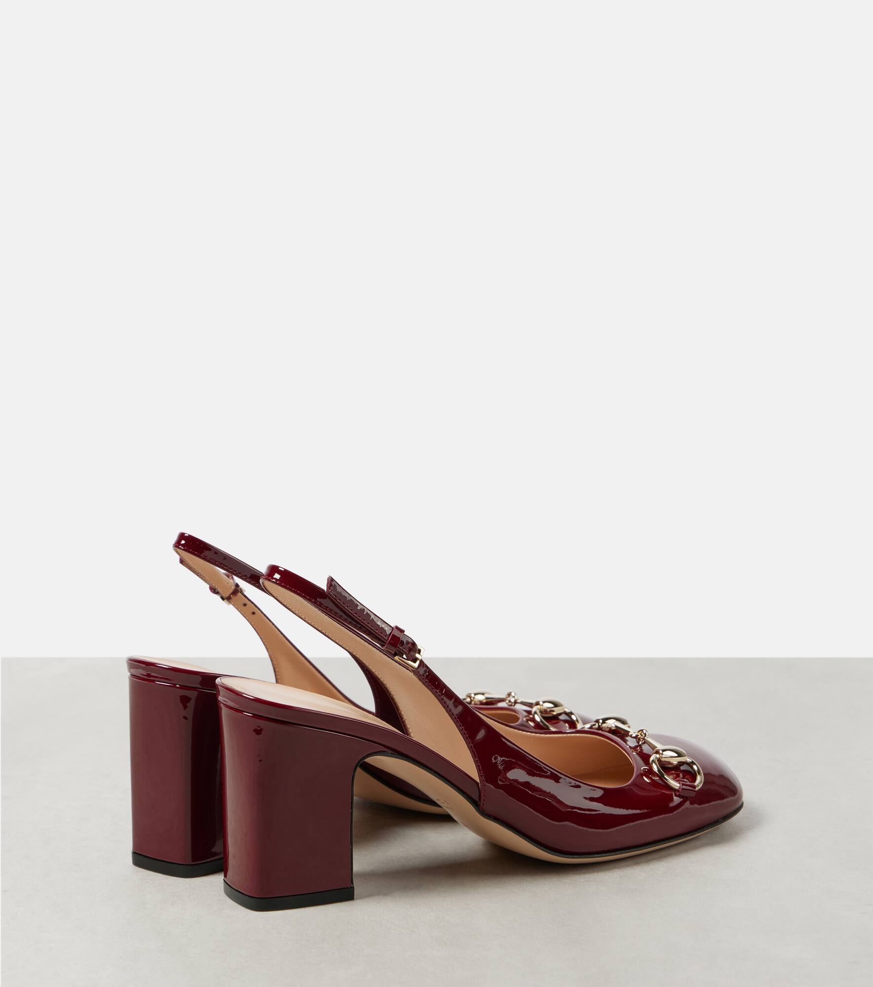 Horsebit patent leather slingback pumps - 3