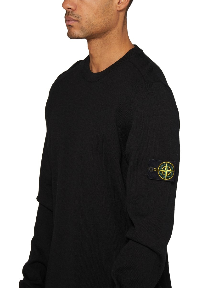 V neck sweater with logo patch - 4