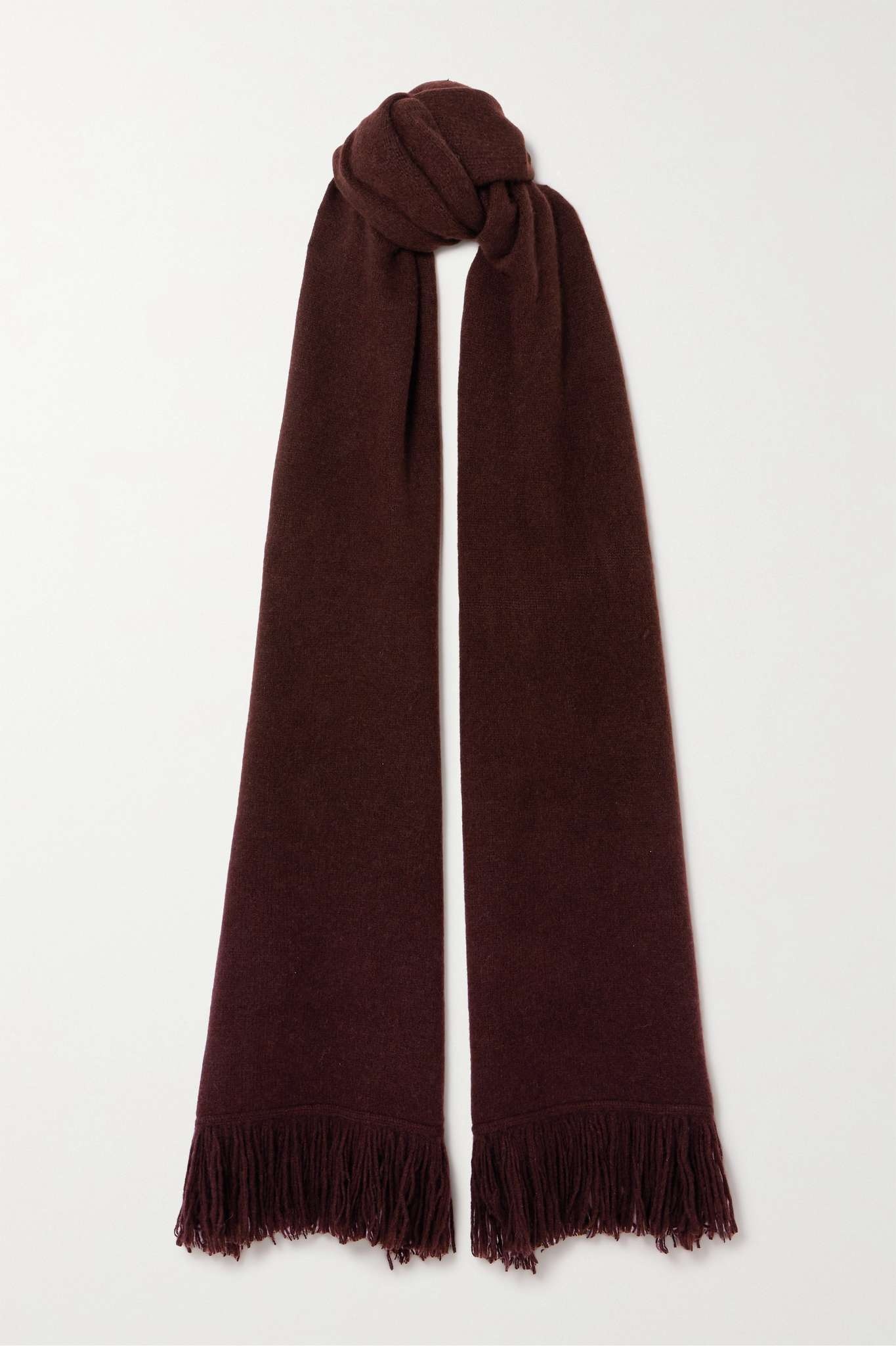 Fringed cashmere scarf - 1