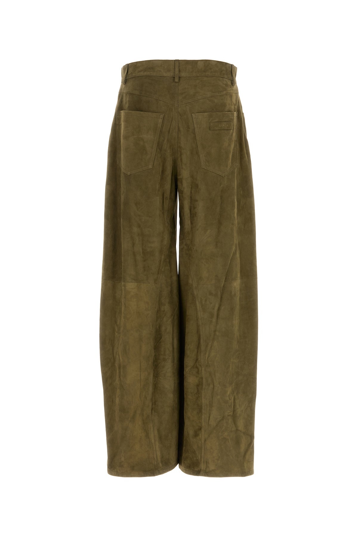 Olive green suede pant - 2