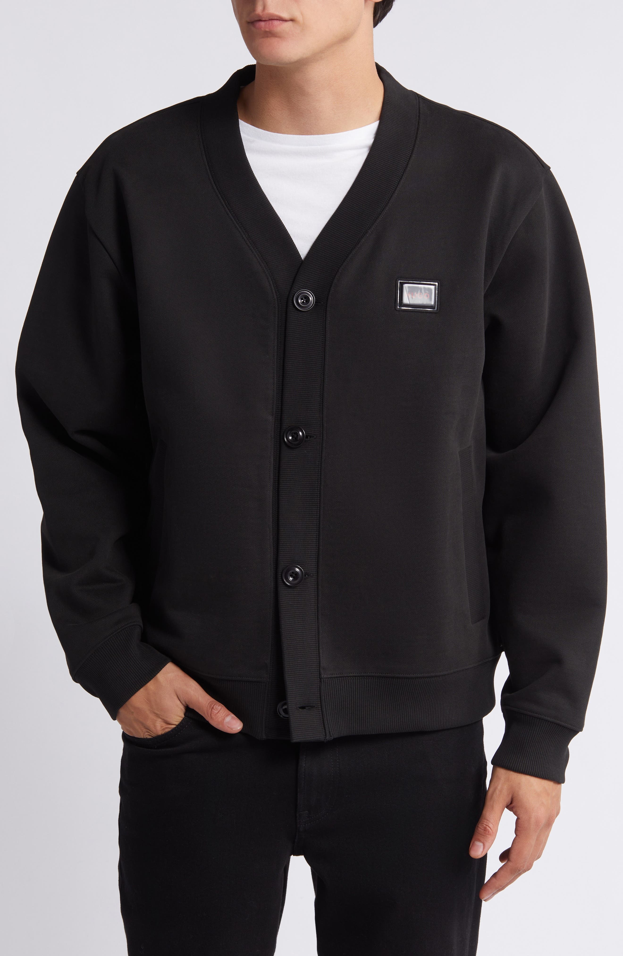 HUGO French Terry Jacket in Blk at Nordstrom - 4