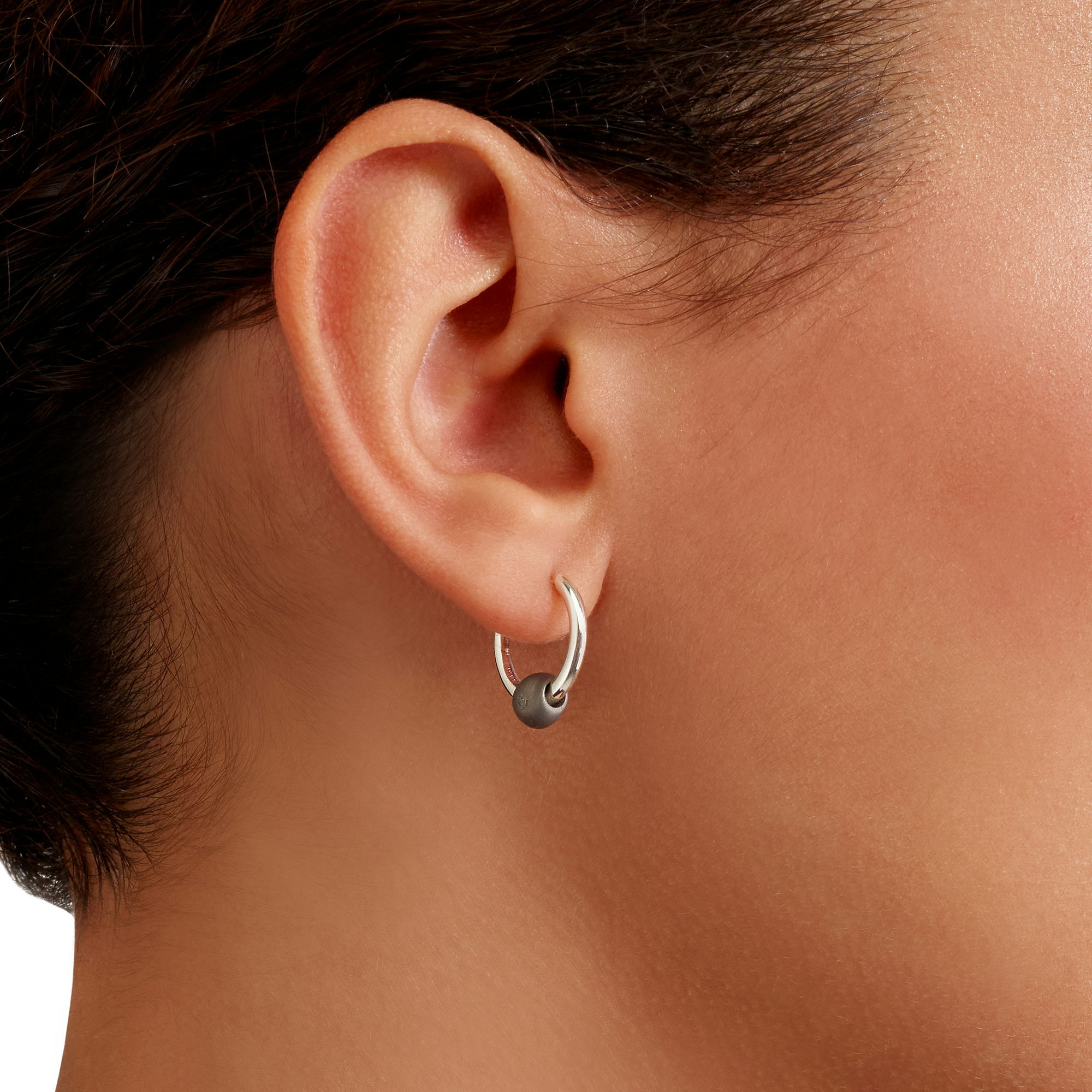 PEPITA HOOP EARRINGS SILVER & TITANIUM - 3