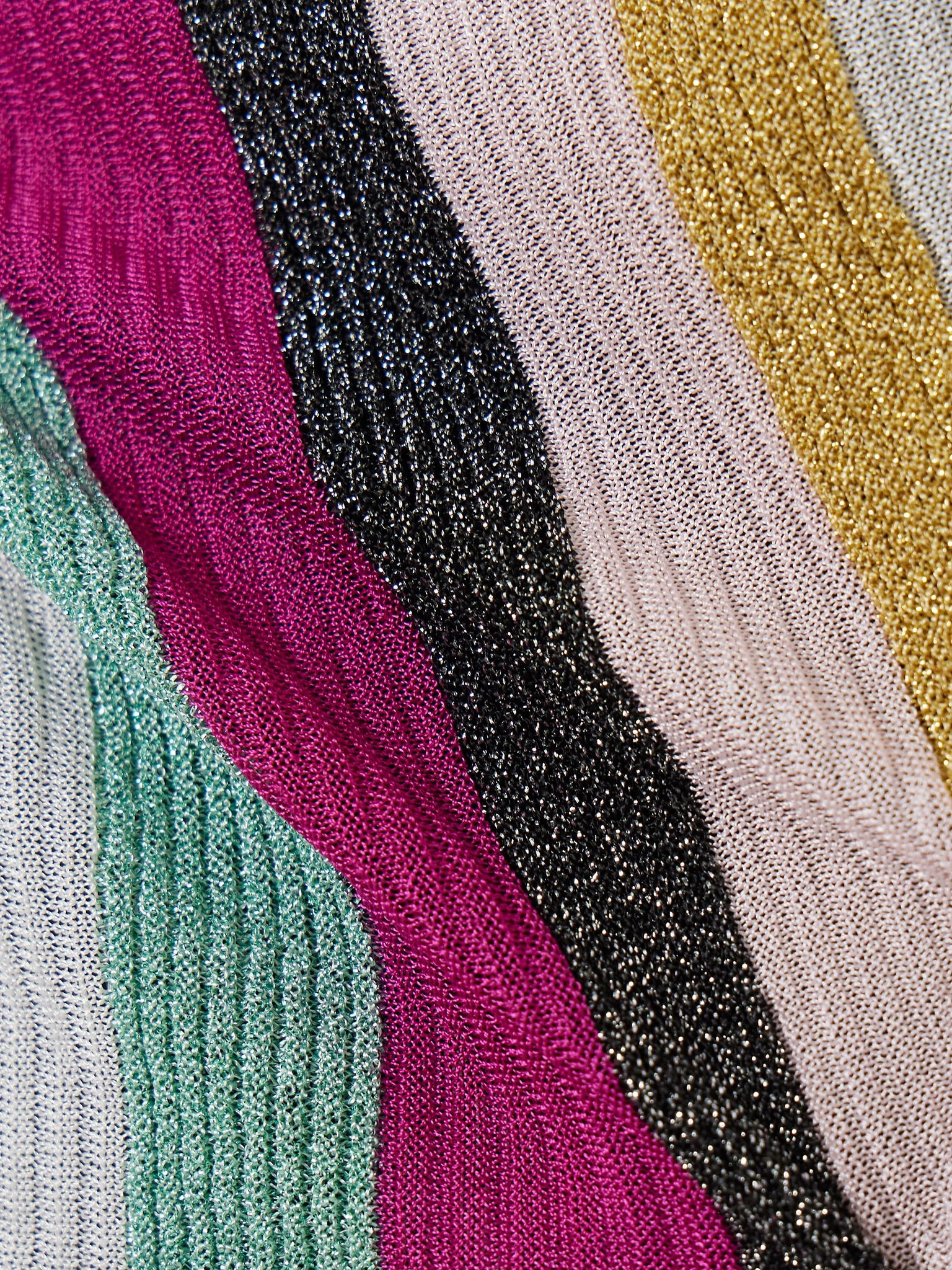 Mare striped metallic ribbed crochet-knit triangle bikini Multi - 4