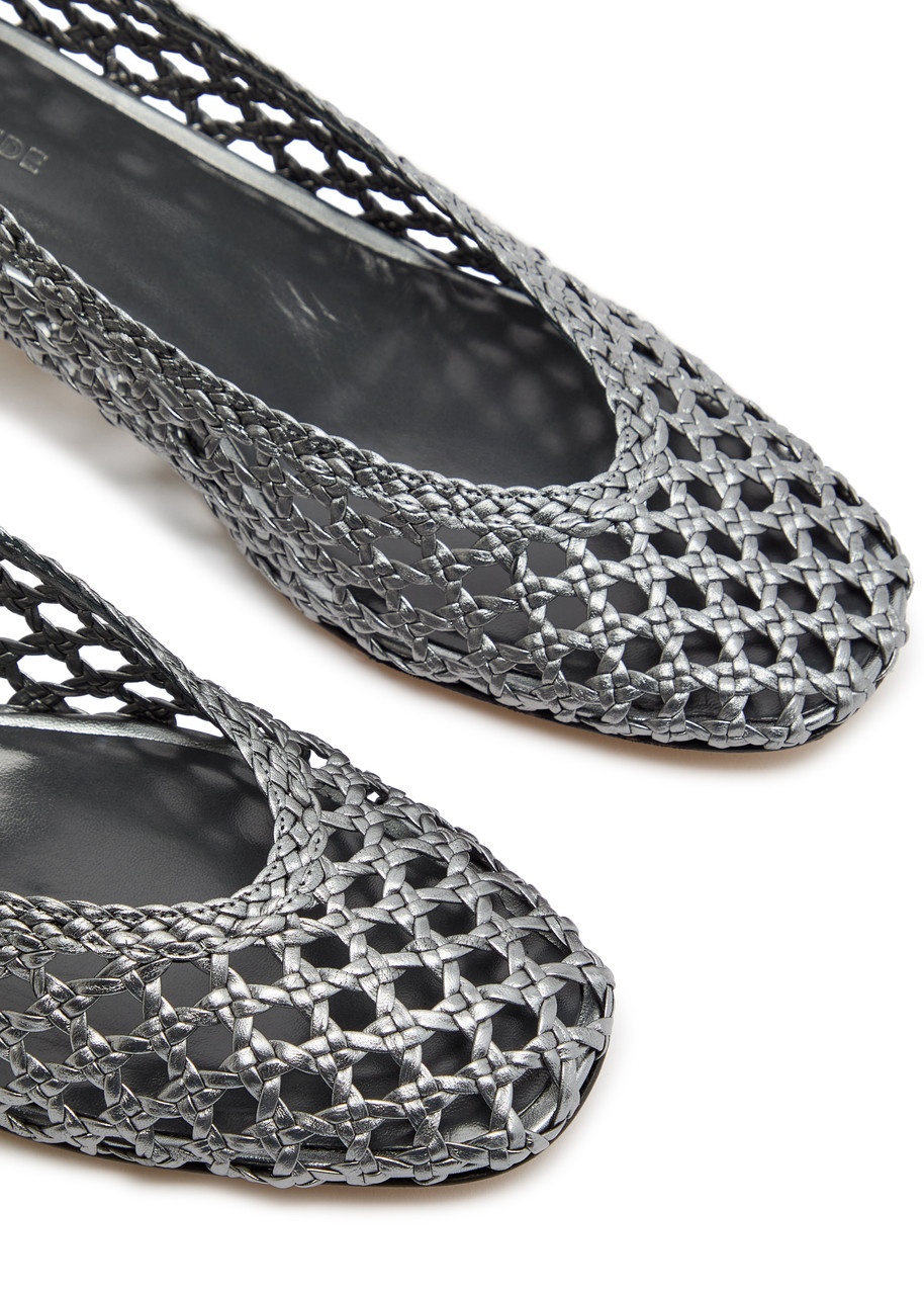 LE Monde Beryl 40 Woven Leather Ballet Pumps - 3