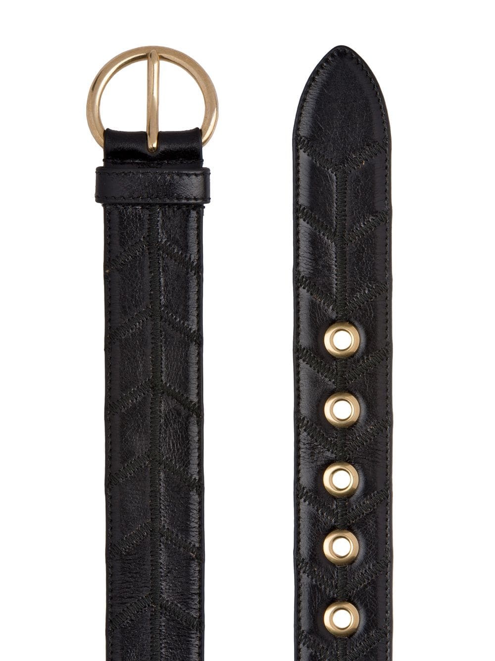 whipstitch-detail buckle belt - 2