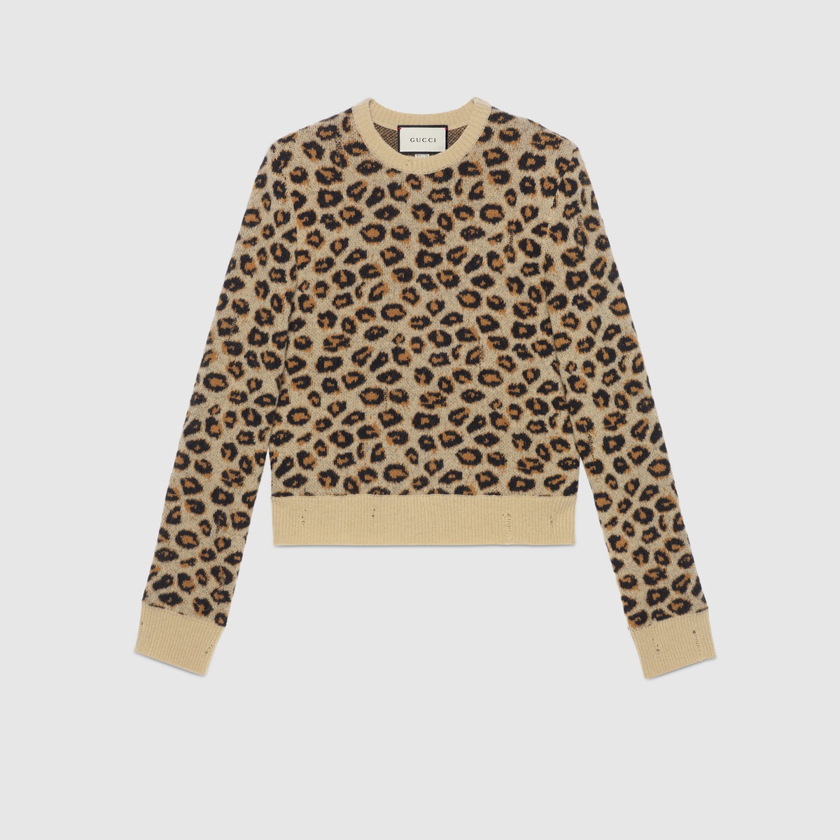 Leopard wool jacquard sweater - 1