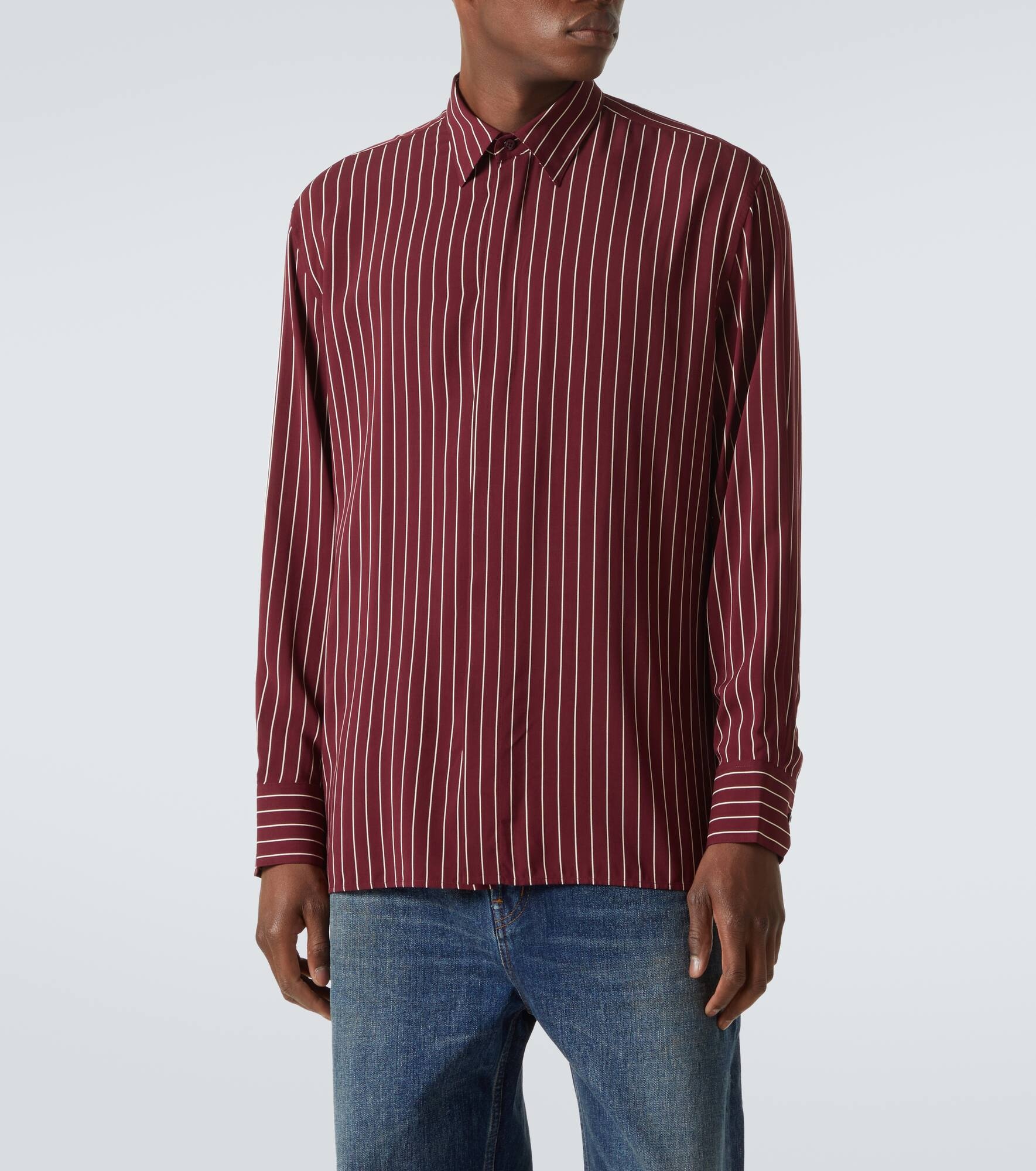 Tie-neck striped shirt - 3