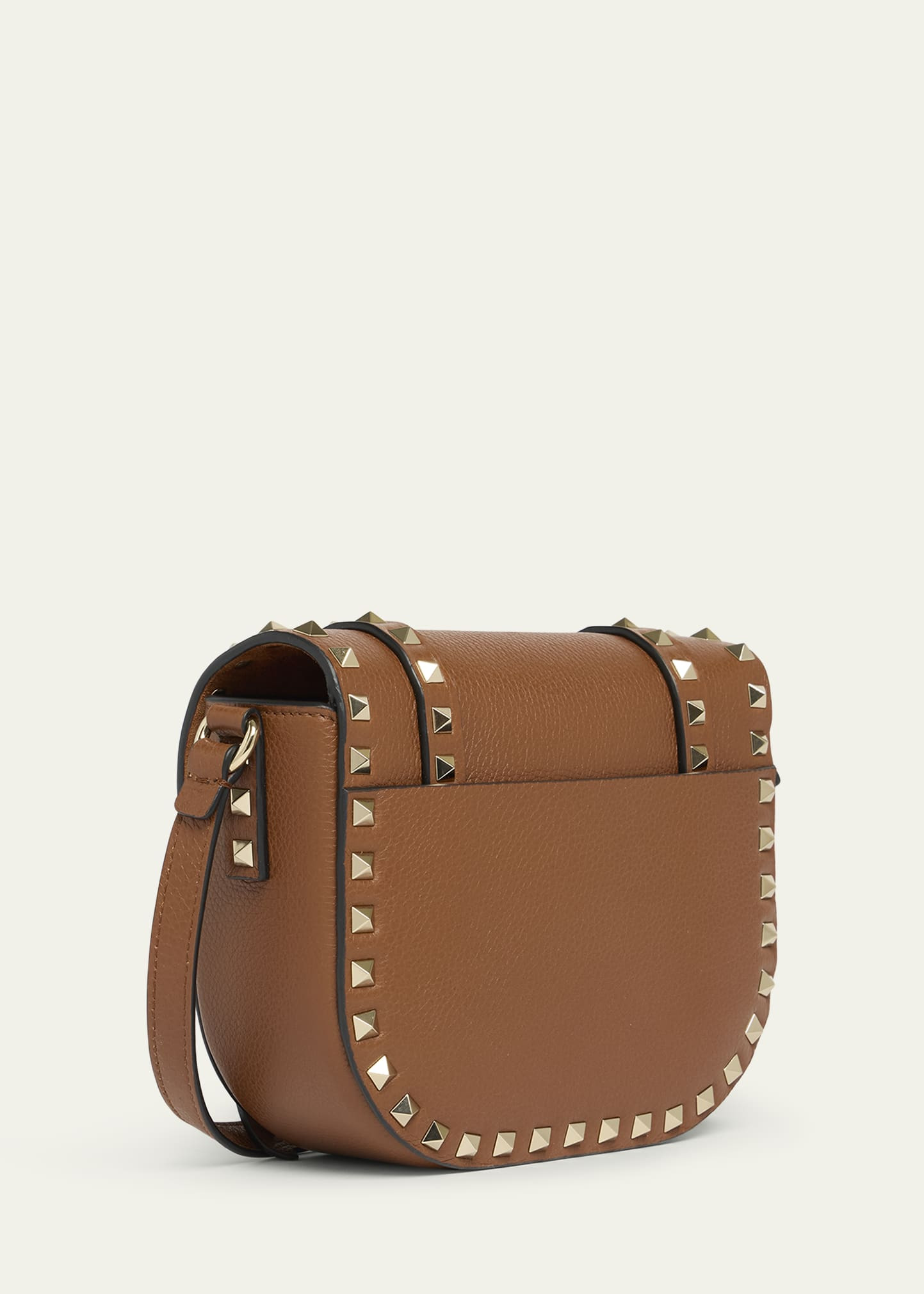 Small Rockstud Leather Saddle Crossbody Bag - 2