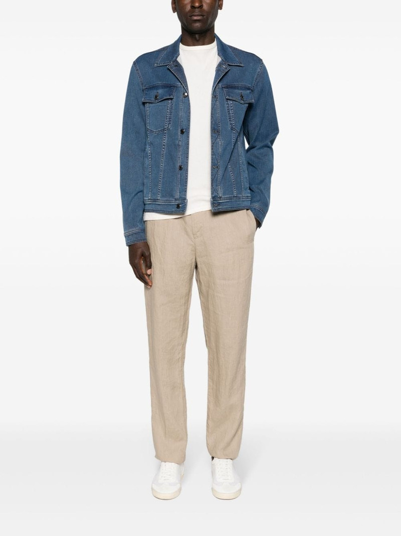 Canali classic-collar denim jacket outlook