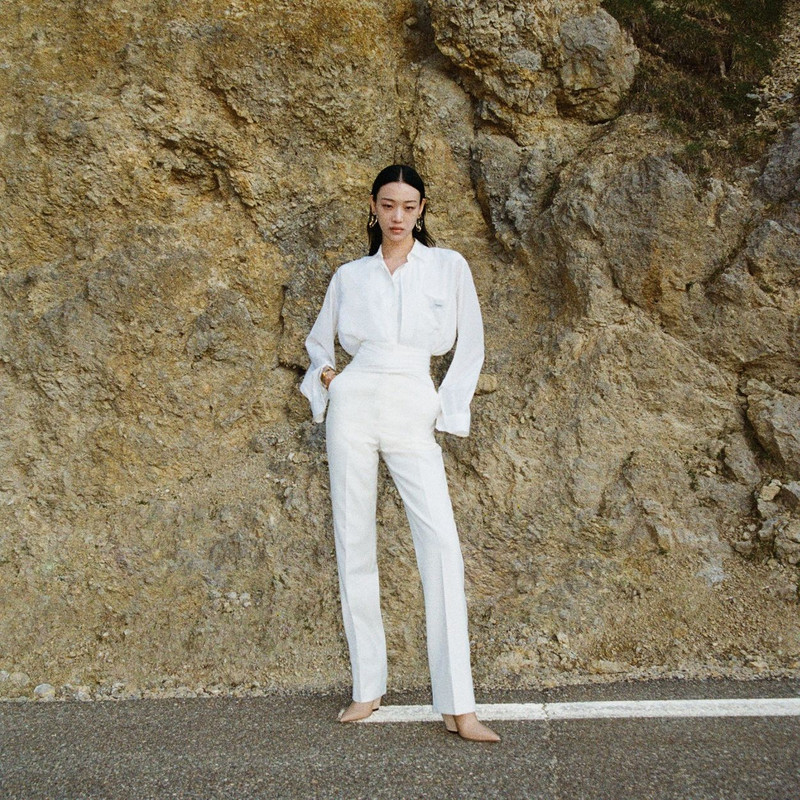 Sash Detail Technical Wool Tailored Trousers 3