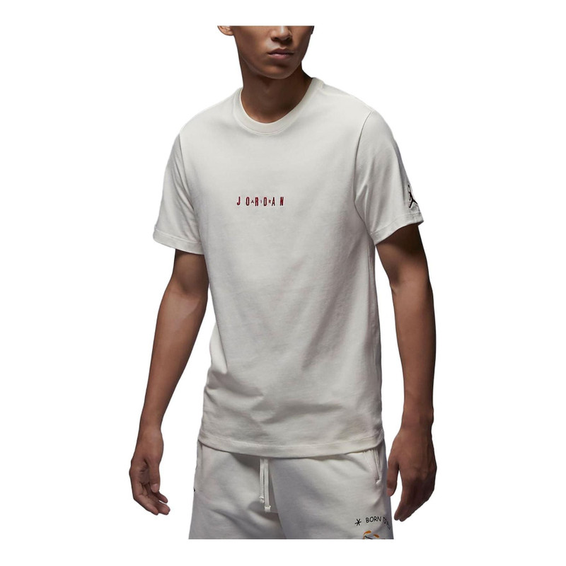 Air Jordan Embossed Air Crew T-Shirt 'White' DM3183-133 - 1