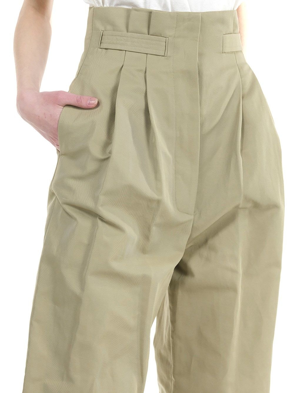 Linen Wide Leg Trousers Beige - 7