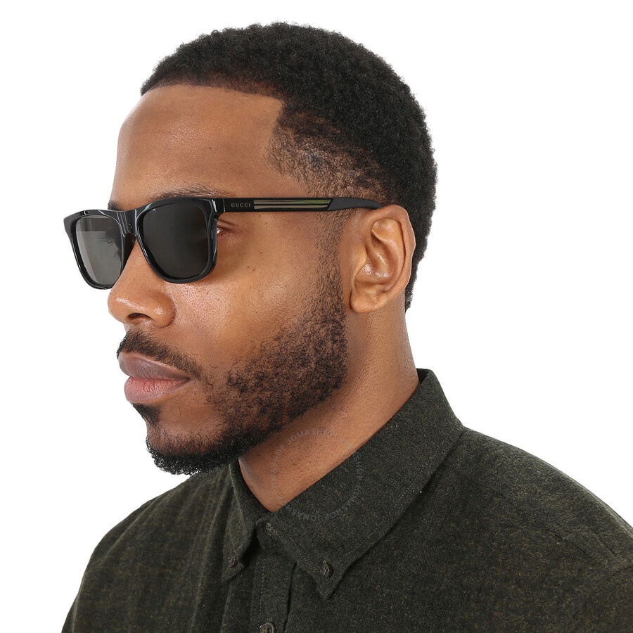 Gucci Polarized Grey Rectangular Men's Sunglasses GG0687S 002 57 - 2