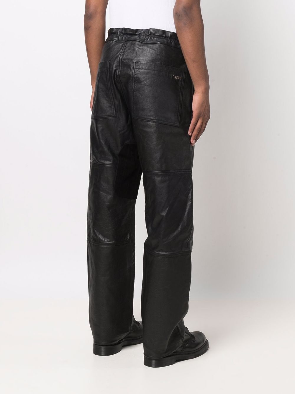 straight-leg leather trousers - 4