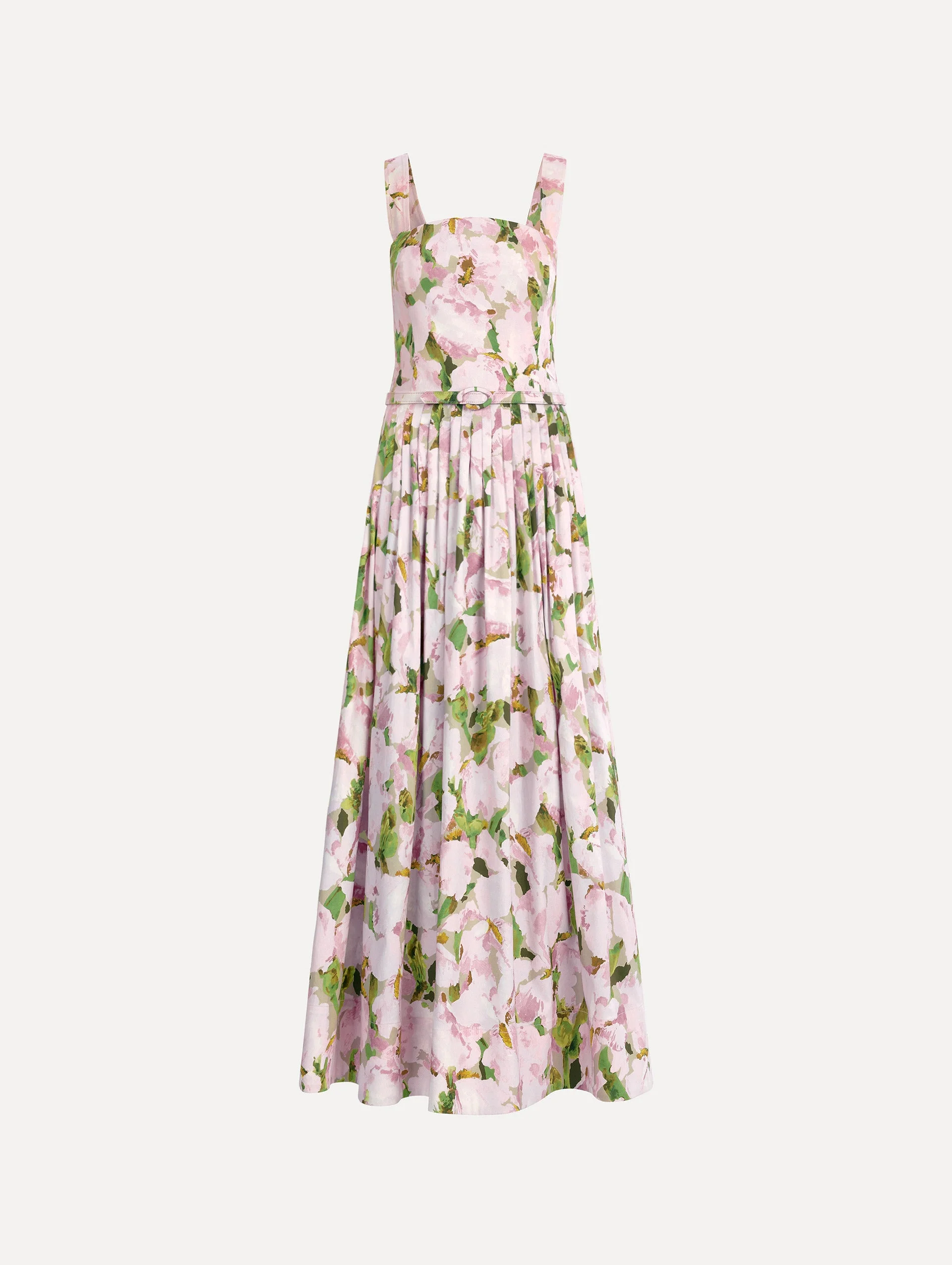 SLEEVELESS WATERCOLOR IRIS POPLIN DAY DRESS - 1