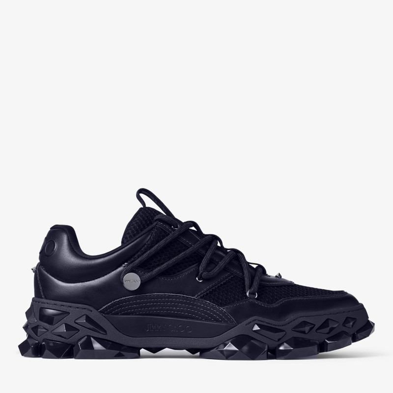 Diamond X M Midnight Leather and Mesh Mix Trainers 1
