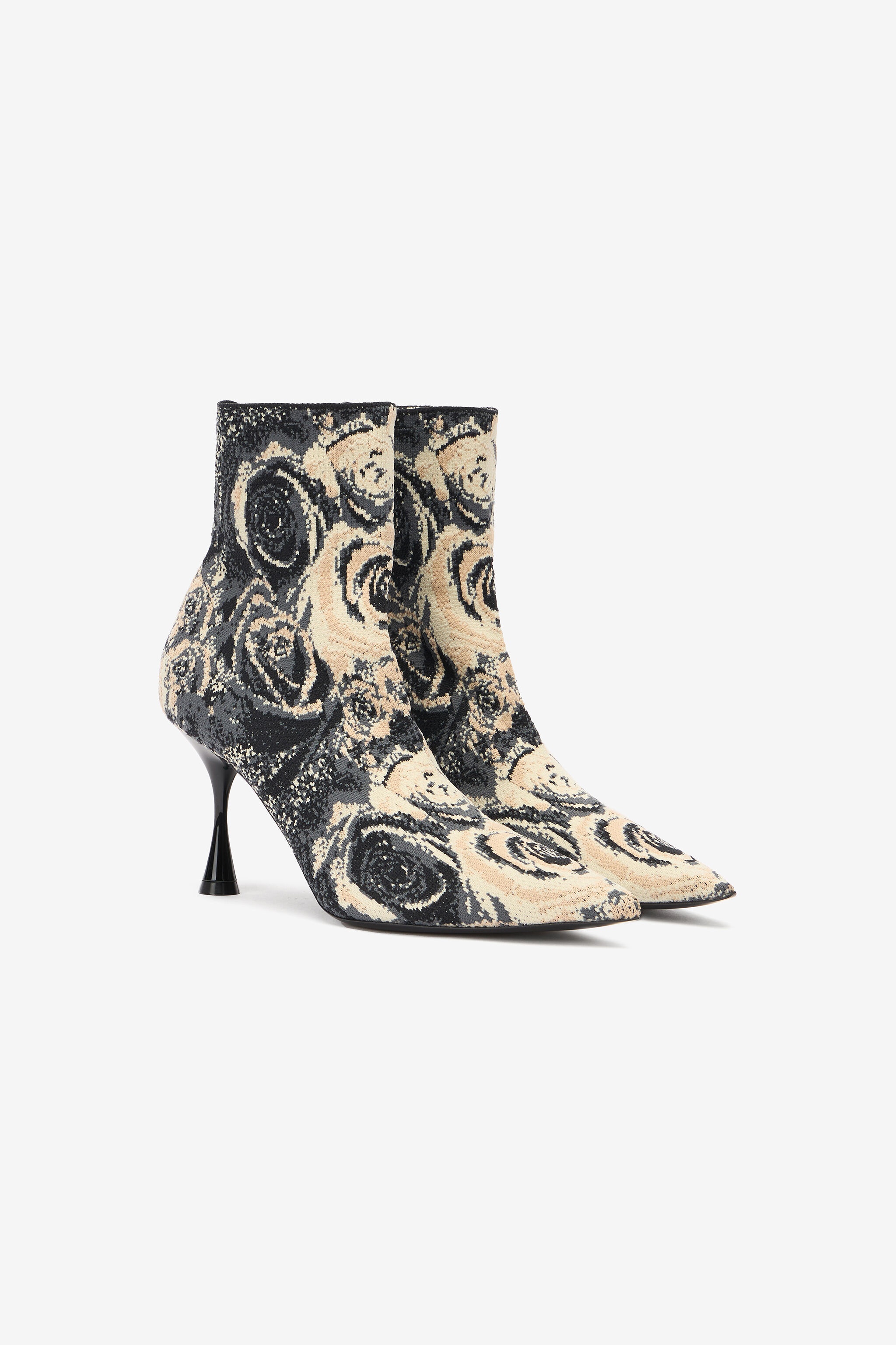 Ankle Boots With Rose Inlay - 2