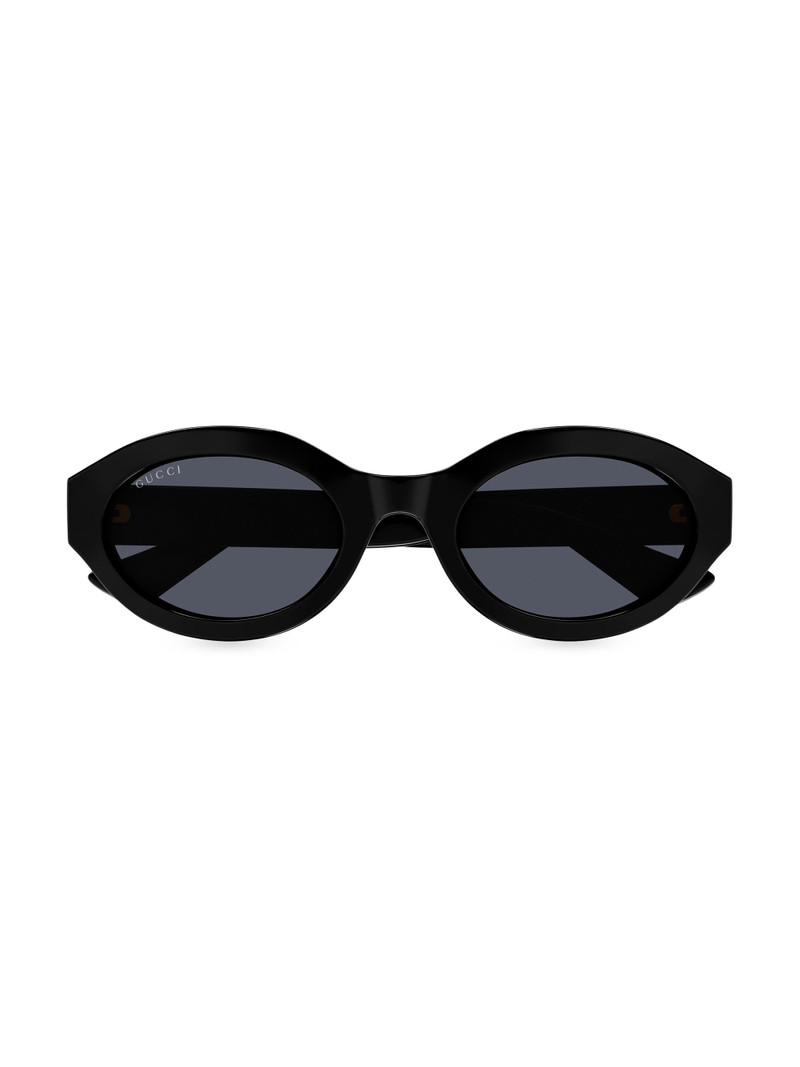 Women's Minimal GG 53MM Oval Sunglasses - Black Grey 1