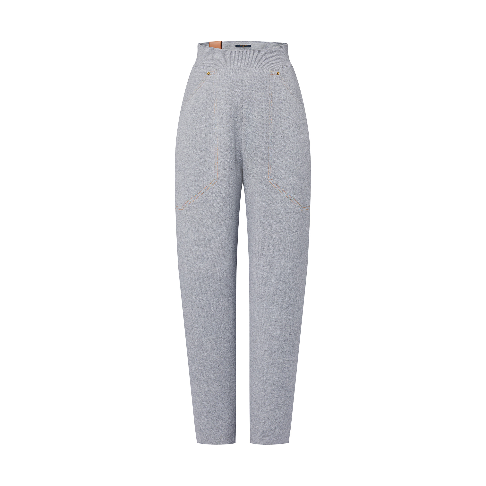 Topstitched Knitted Jogging Pants - 1