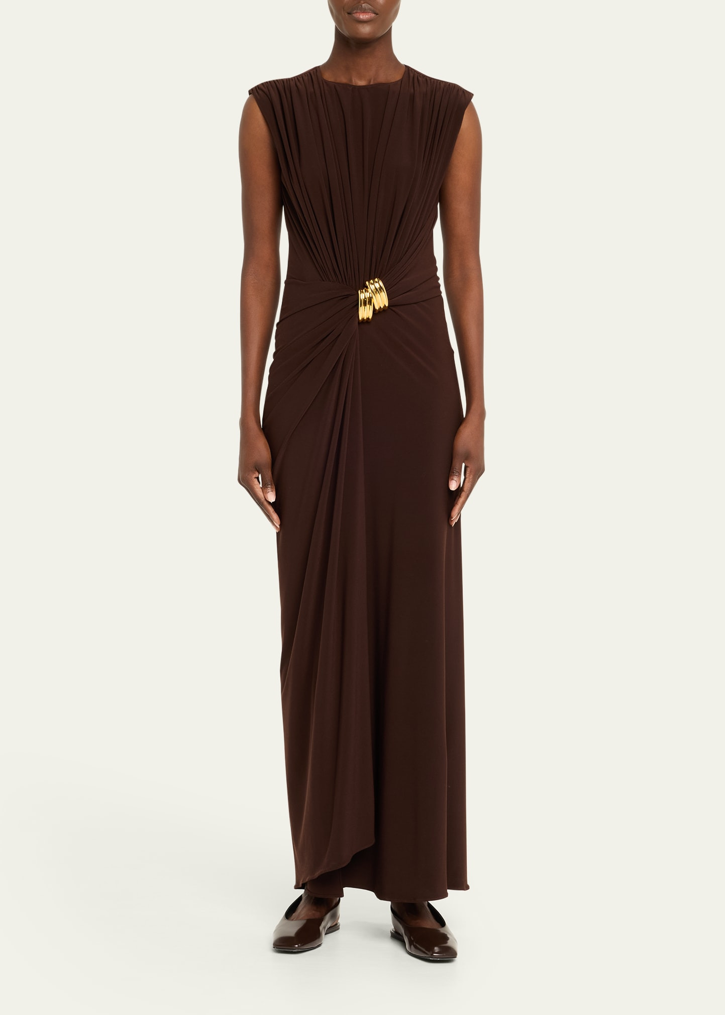 Serena Swirl Draped Midi Dress - 2