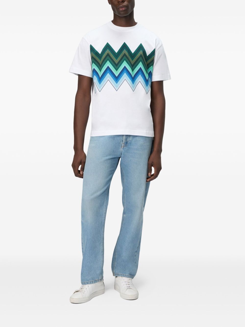 zigzag-print T-shirt - 2