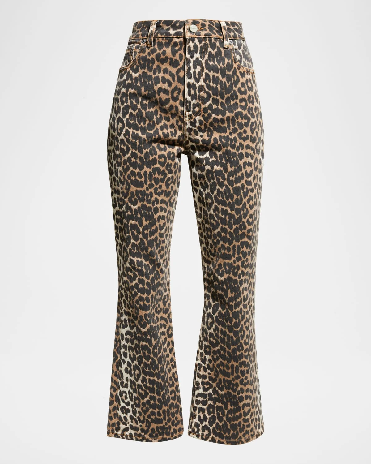 Betzy Leopard Cropped Bootcut Jeans - 1