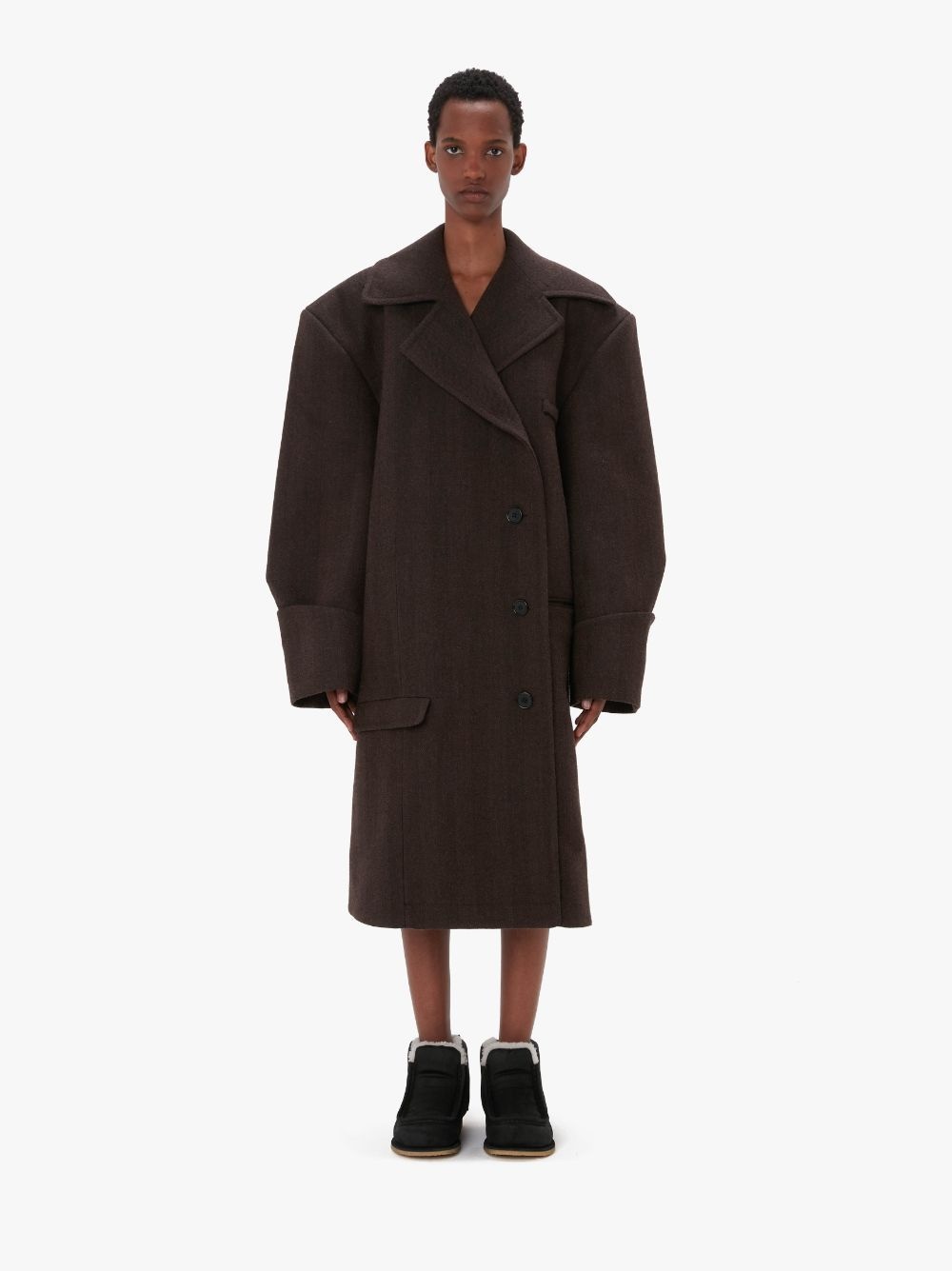 TURN-UP CUFF OVERSIZED COAT - 2