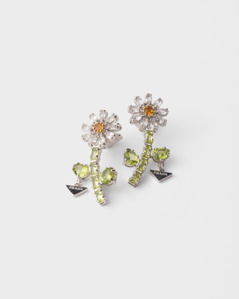 Metal earrings with crystals 1