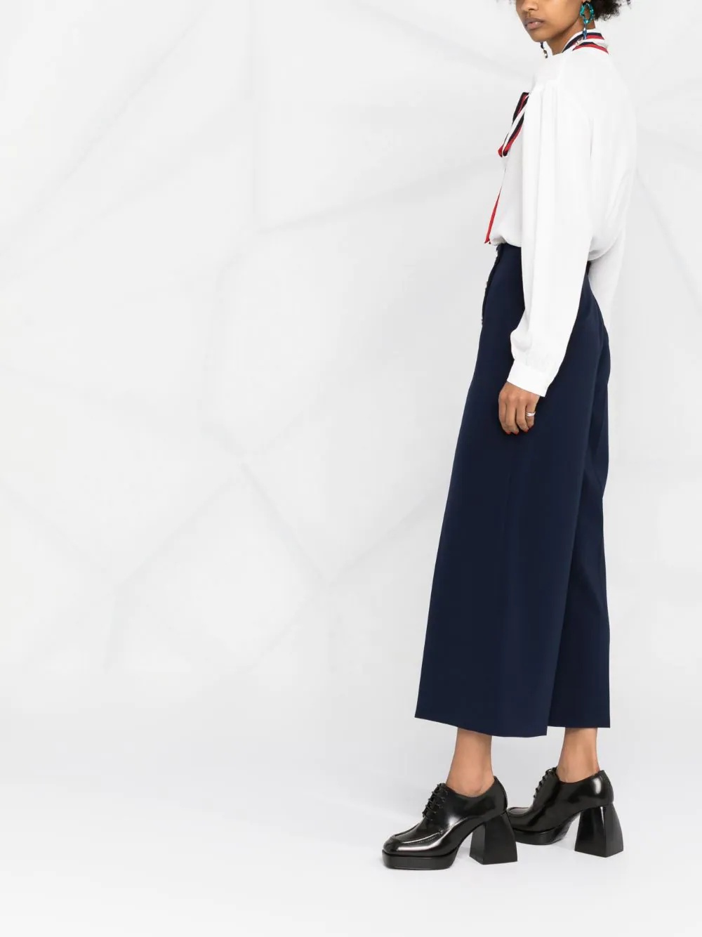 double breasted cropped trousers - 4