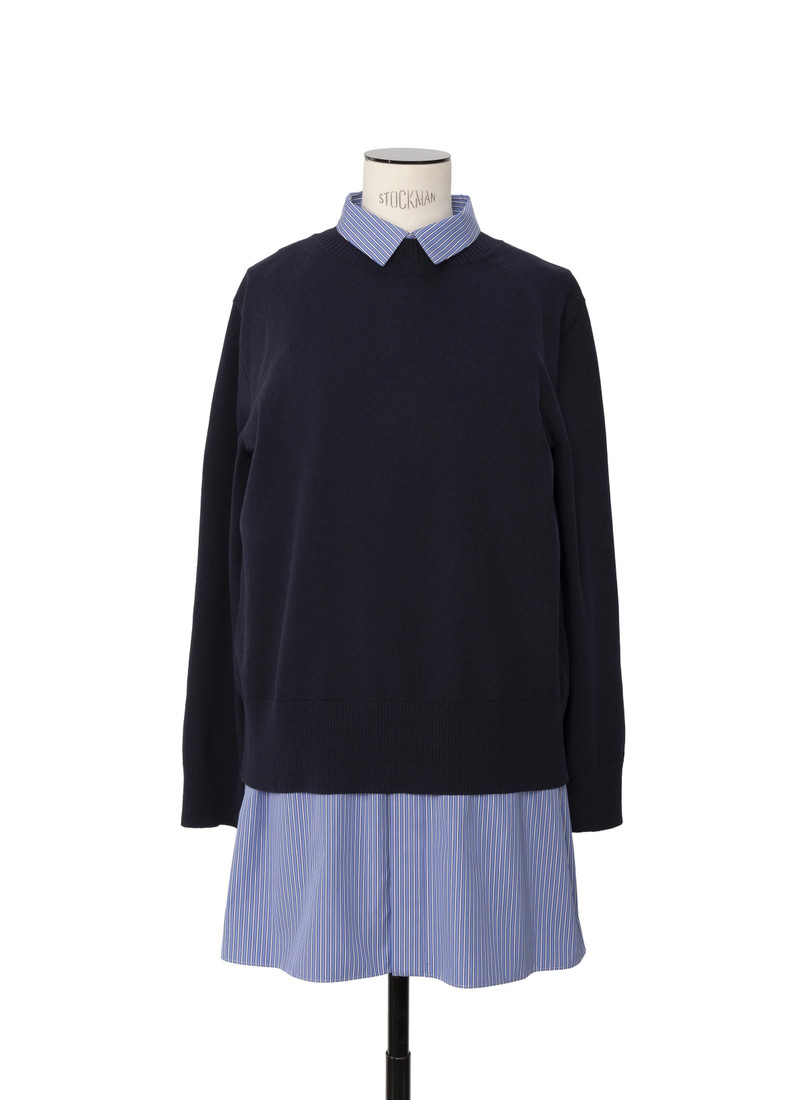 sacai Poplin x Cotton Knit Dress outlook