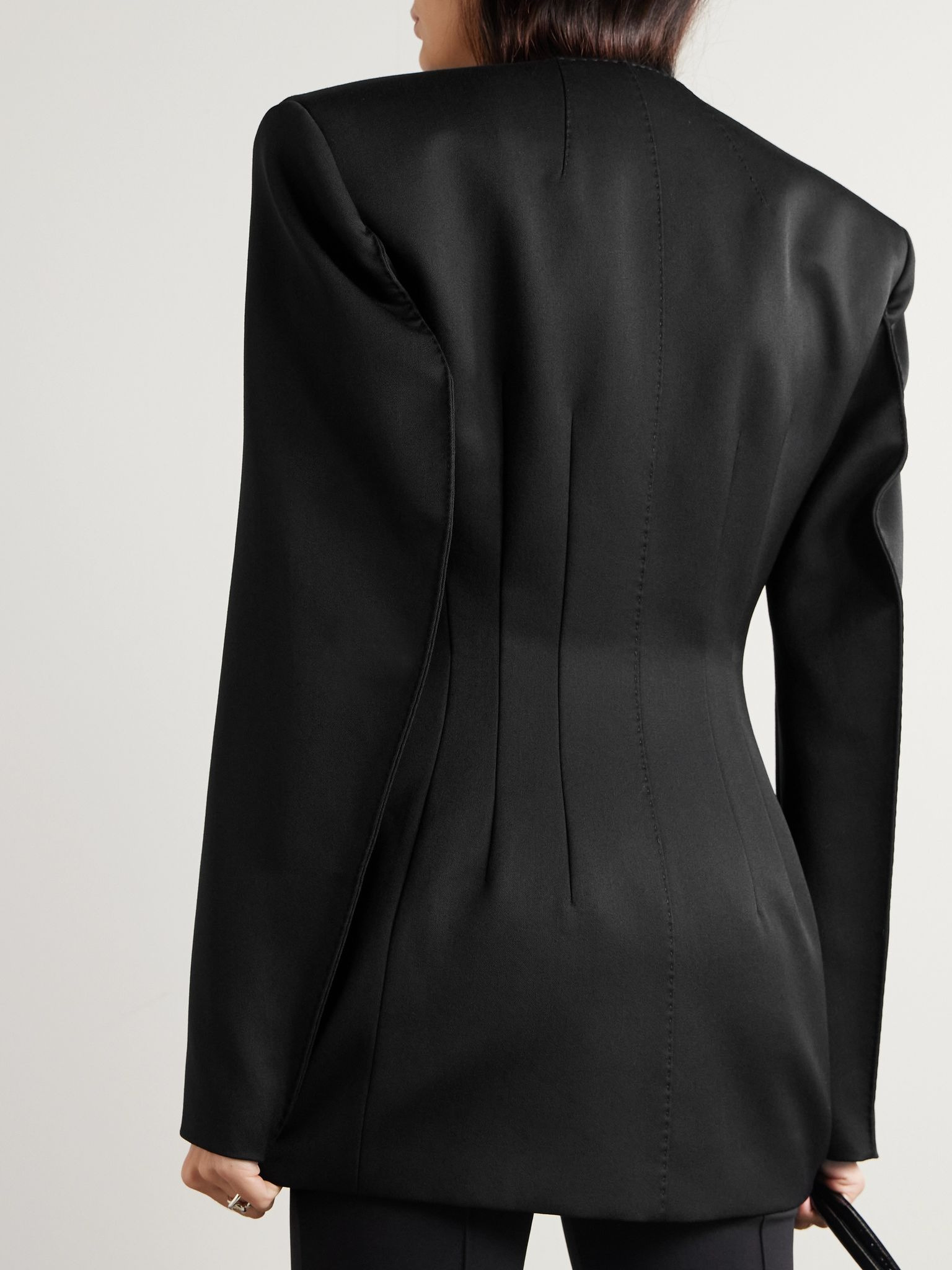 + RHW double-breasted twill mini dress Black - 4