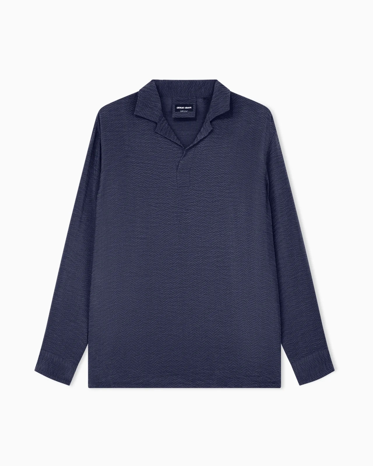 OVERSIZED SHIRT IN CUPRO WITH MICRO JACQUARD CHEVRON - 1