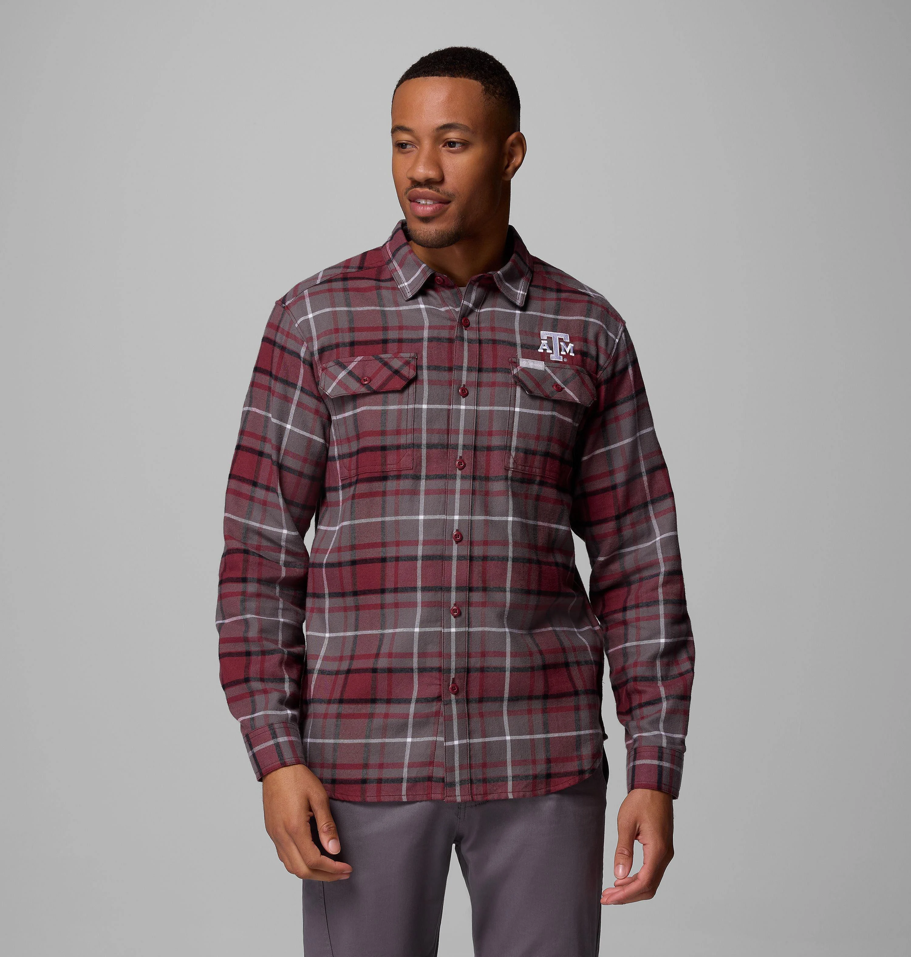 Men's Collegiate Flare Gun Flannel Long Sleeve Shirt - Texas A&M - 1