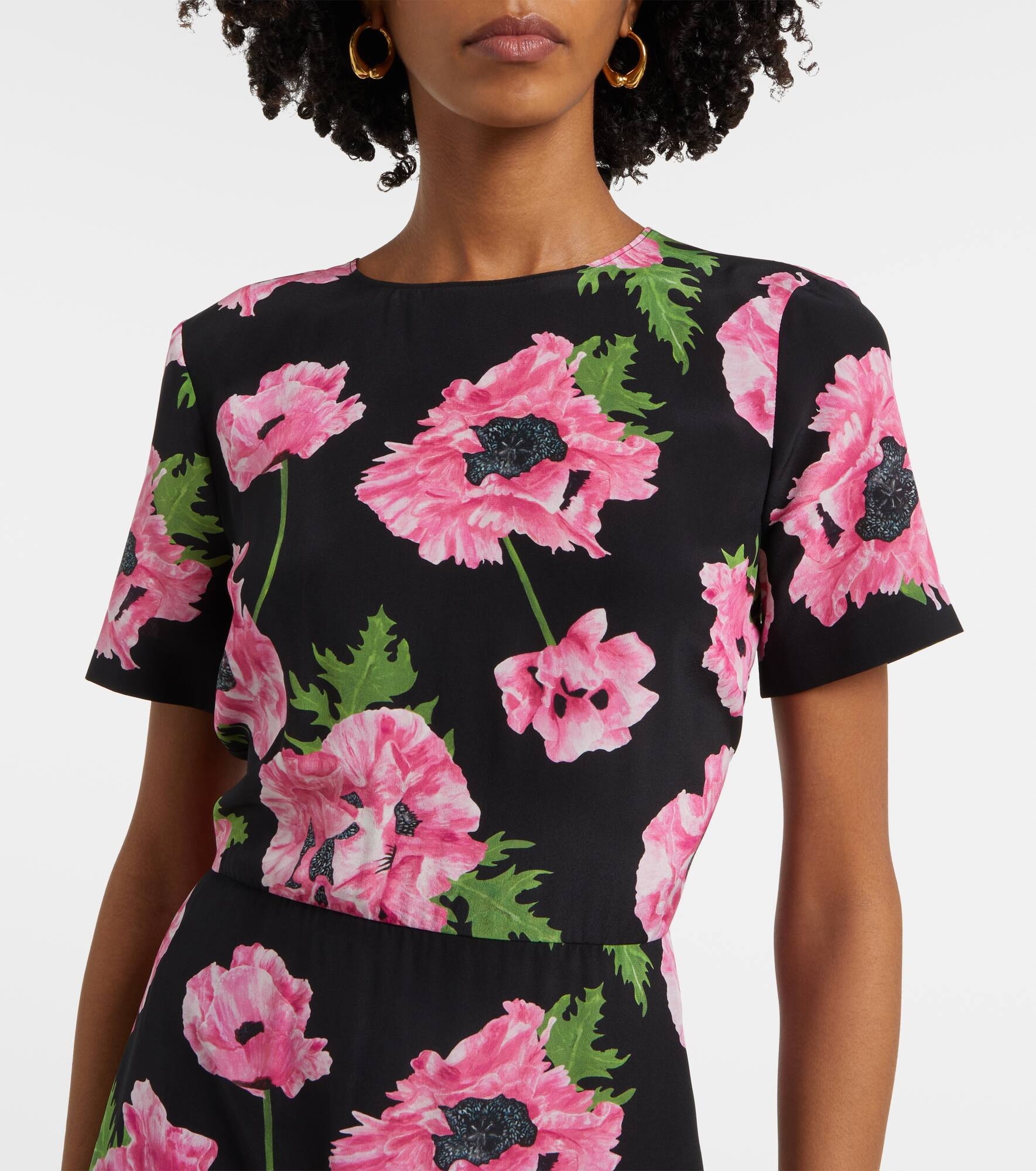 Iconic floral ruffled silk minidress - 4