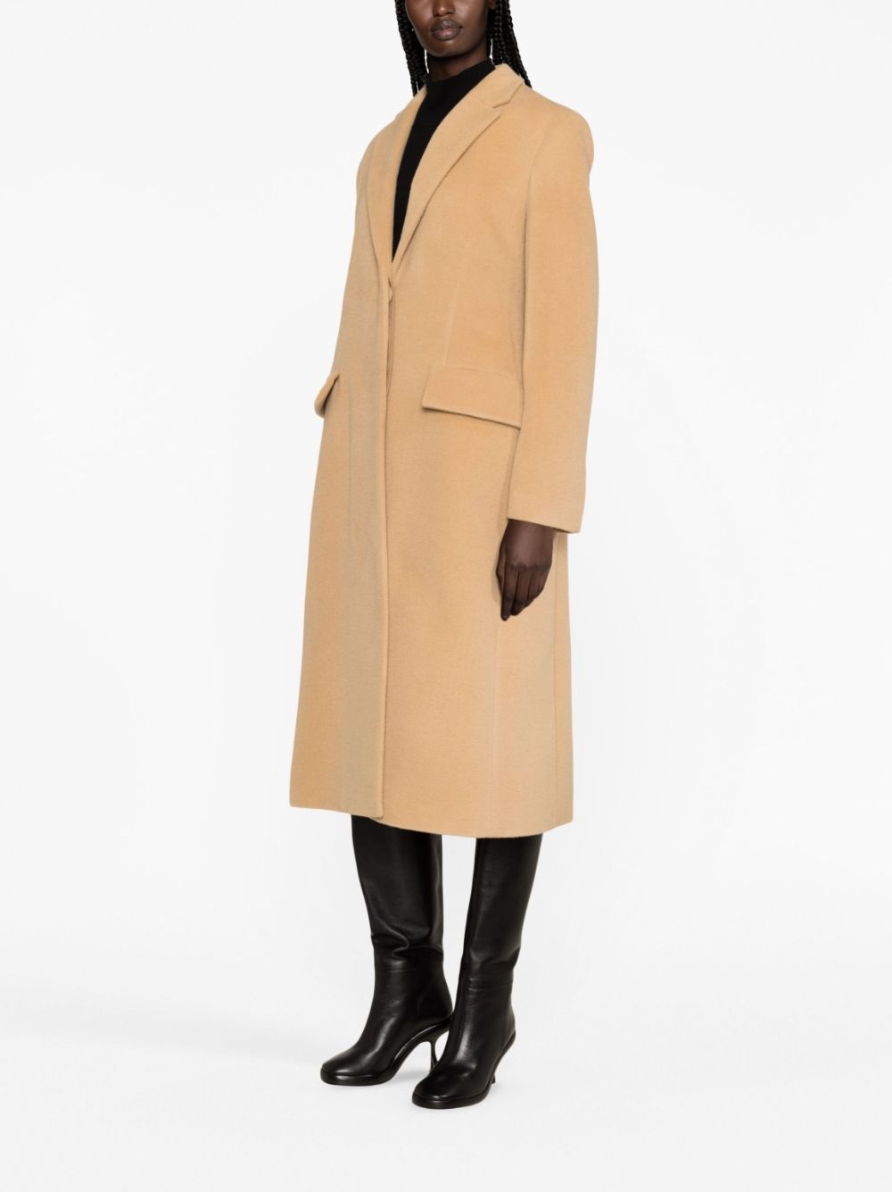 virgin-wool single-breasted coat - 4