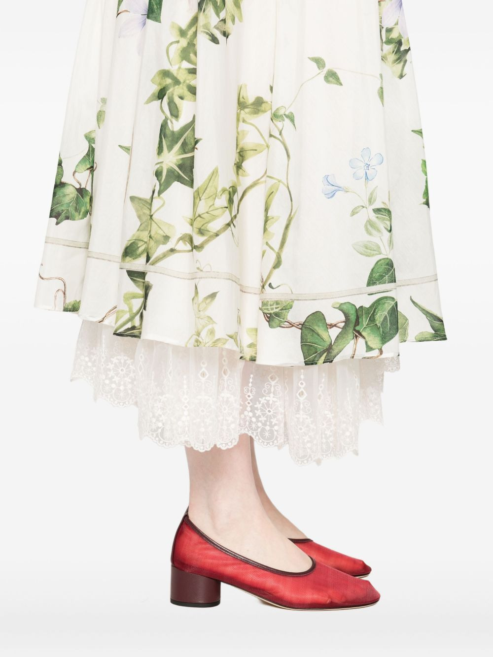 floral-print tie-shoulder dress - 5