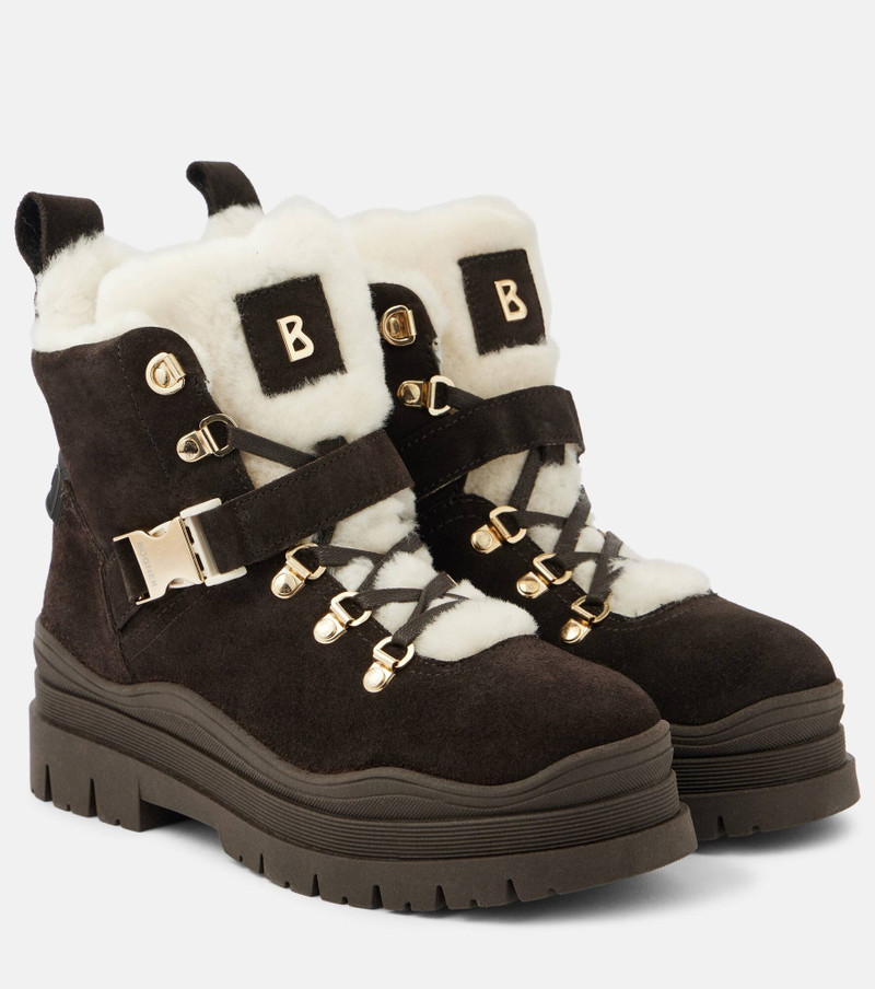 Arosa shearling-trimmed suede ankle boots - 1