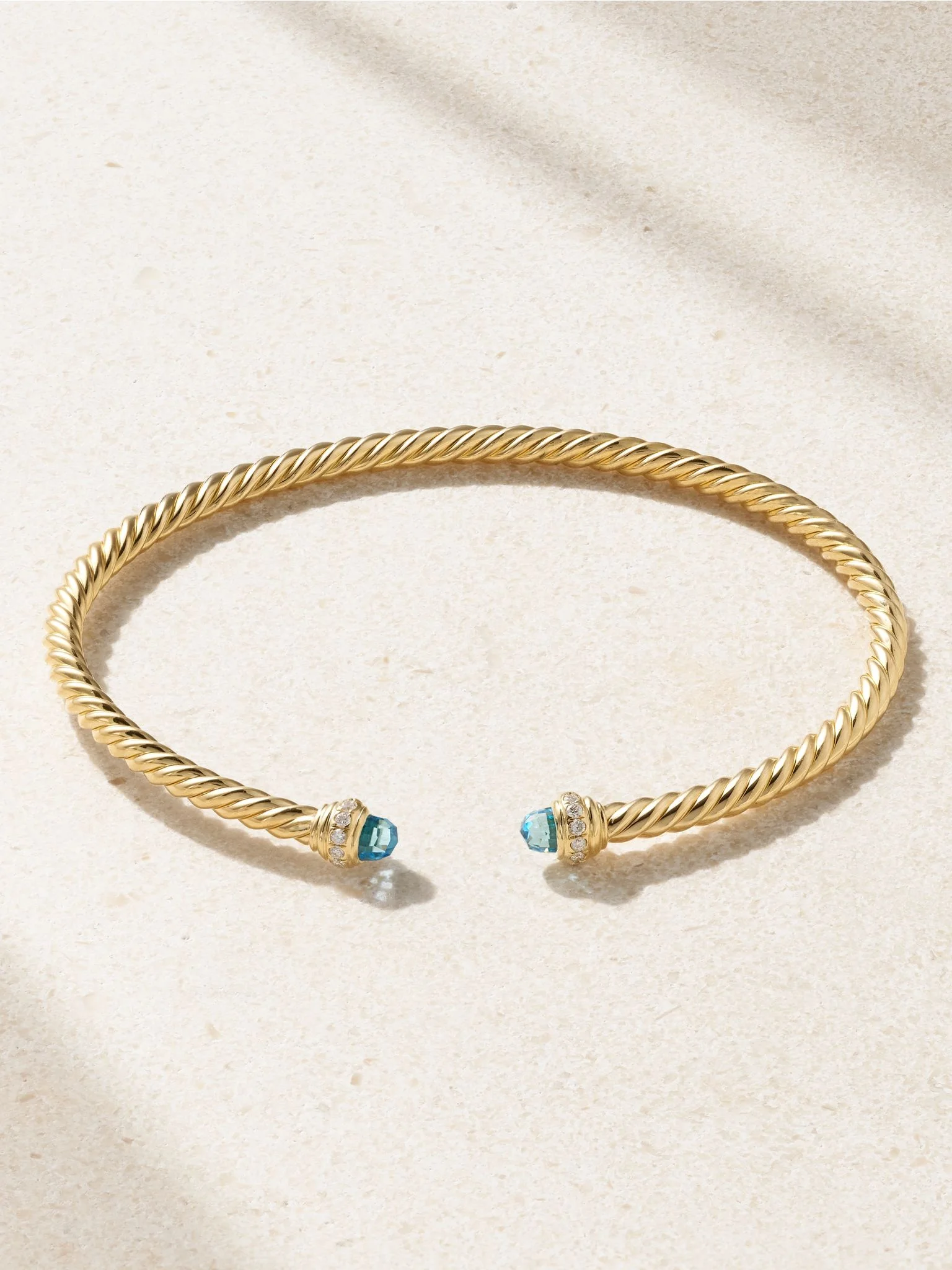 Classic Cablespira 18-karat gold, topaz and diamond cuff Gold - 1