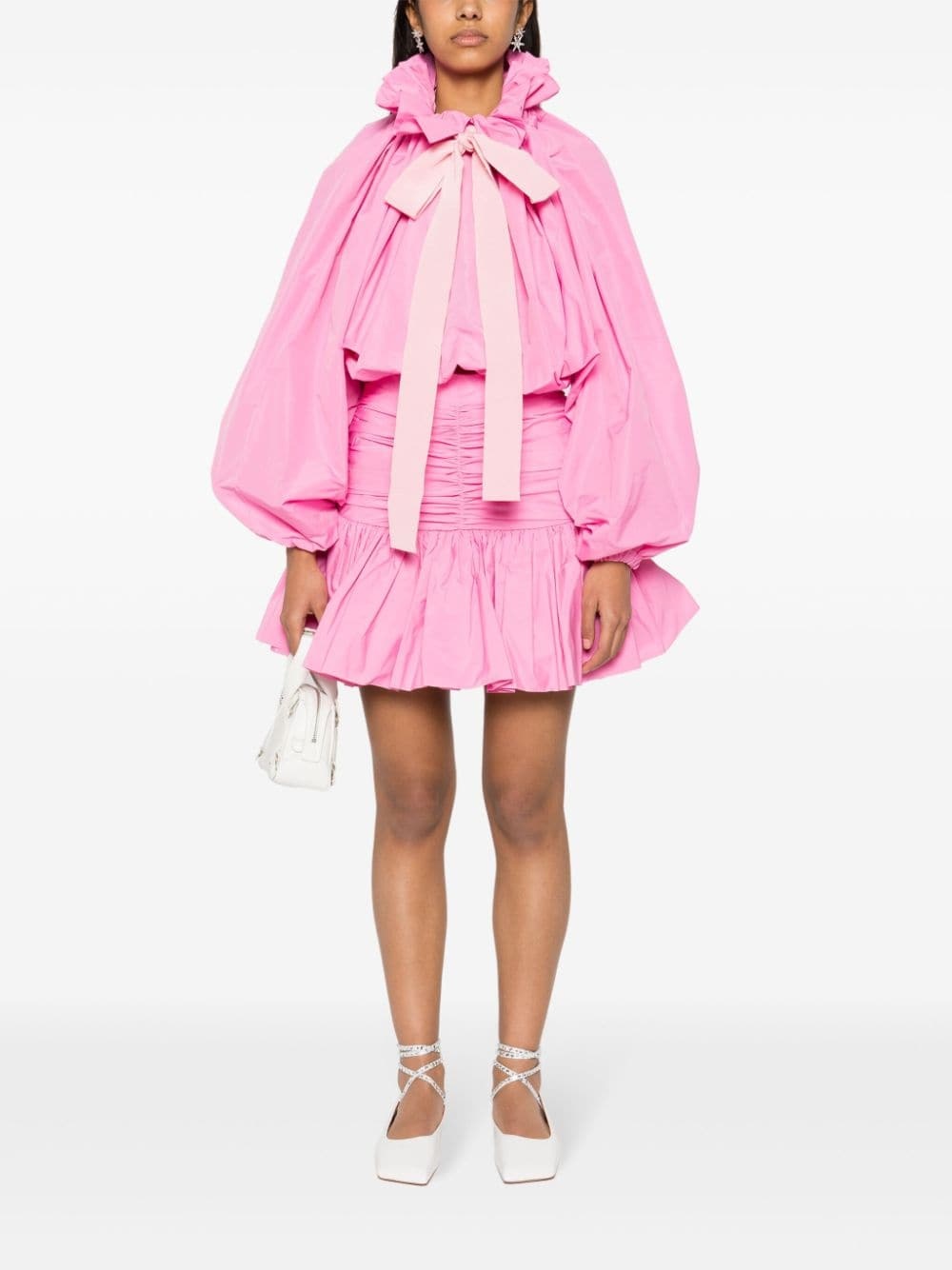 スカート PATOU MINI RUFFLE SKIRT IN RECYCLED FAILLE Patou | Ruffle mini skirt in recycled faille