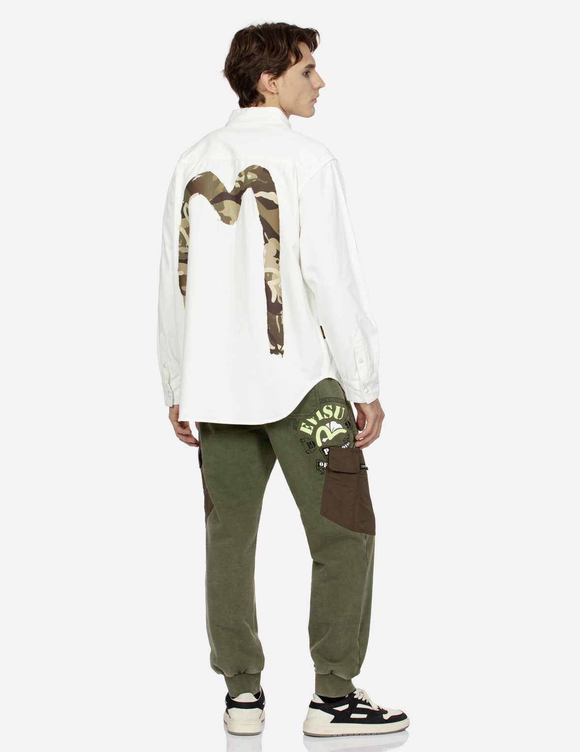 CAMOUFLAGE BRUSHSTROKE DAICOCK PRINT RELAX FIT SHIRT - 3