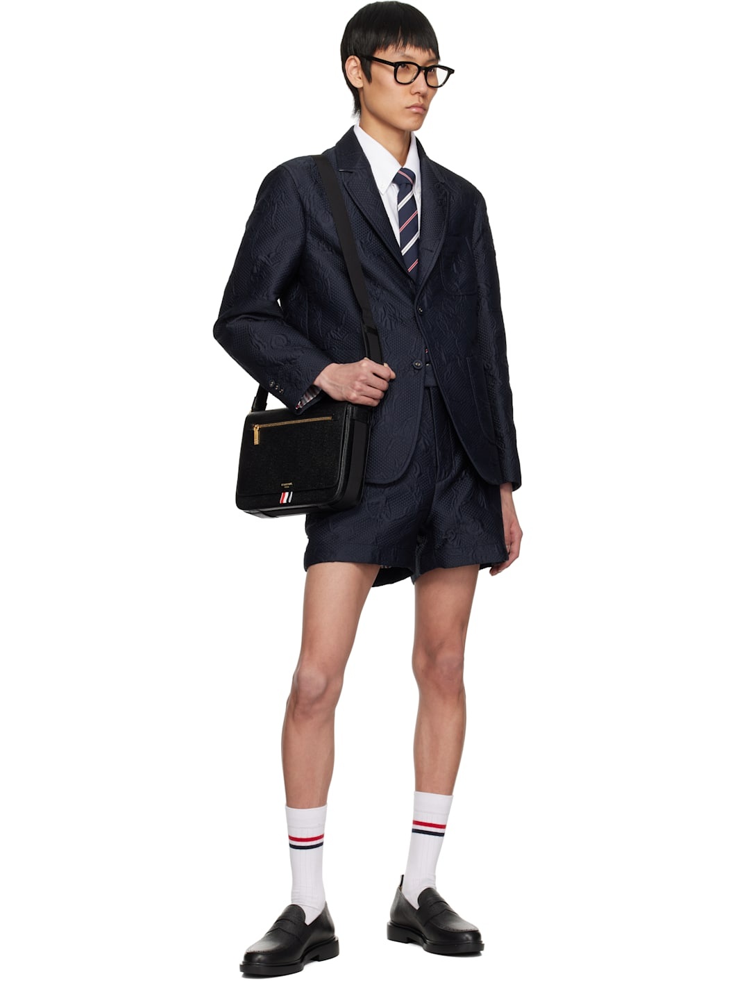 Navy Olympic Matelassé Unconstructed Sport Blazer - 5