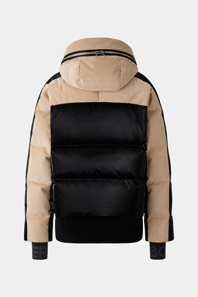 Inka Corduroy ski jacket in Camel/Black 3
